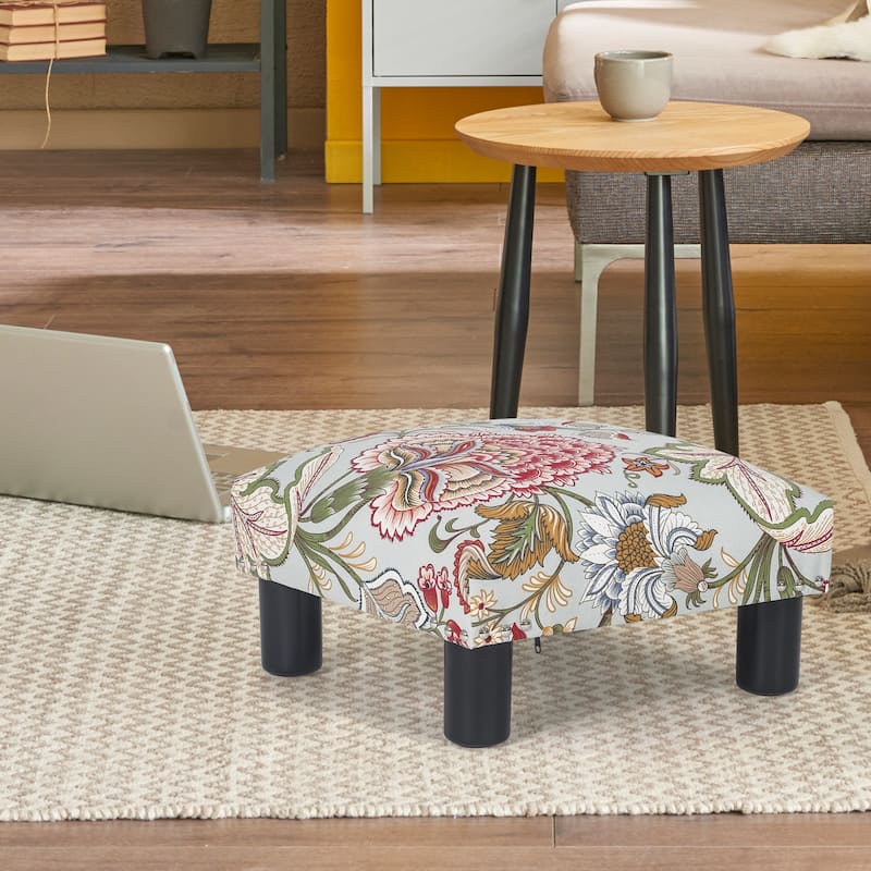 Adeco Ottoman Upholstered Fabric Footrest Pet Steps Dog Stair Stool