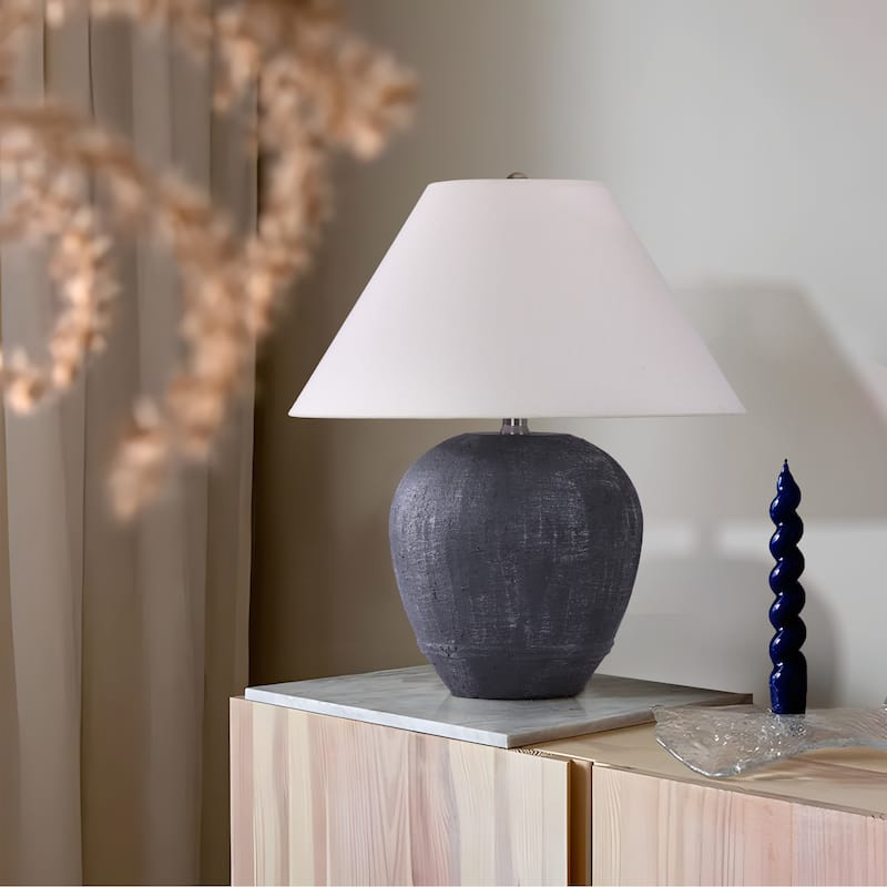Ceramic Table Lamp with Linen Shade