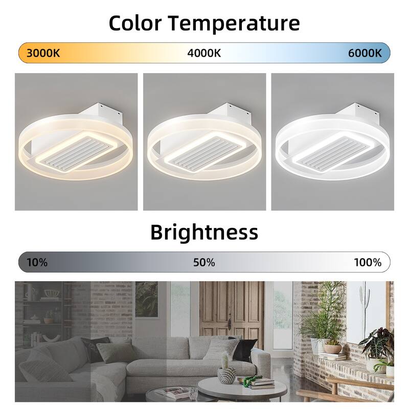 Reversible Inverter Silent DC Motor Ceiling Fan with Dimmable 3-Color LED & 6-Speed Remote Control