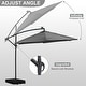 preview thumbnail 16 of 64, Ainfox 10 ft. Patio Offset Solar LED Umbrellas Cantilever Outside Umbrellas with Base