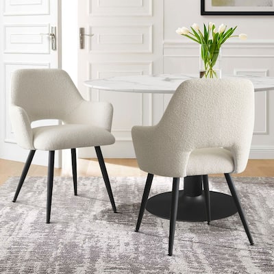 Boucle Upholstered Arm Chair(Set of 2)