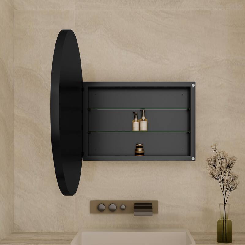 Wall Mount Metal Framed Medicine Cabinet with Storage
