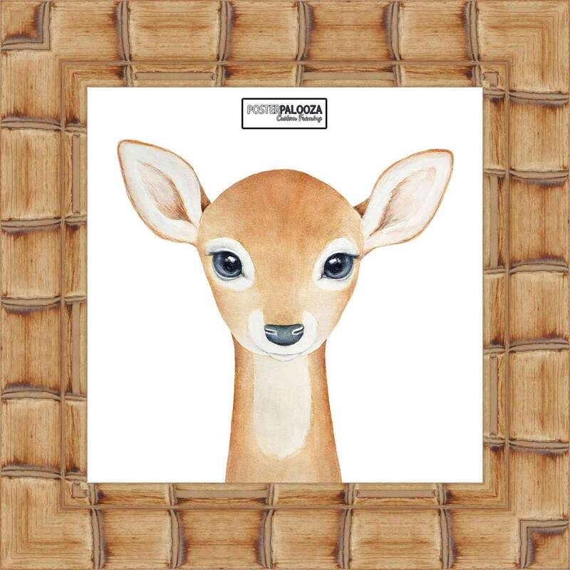 12x12 Natural Wide Bamboo Picture Frame - UV Acrylic, Foam Board Backing, Hanging Hardware