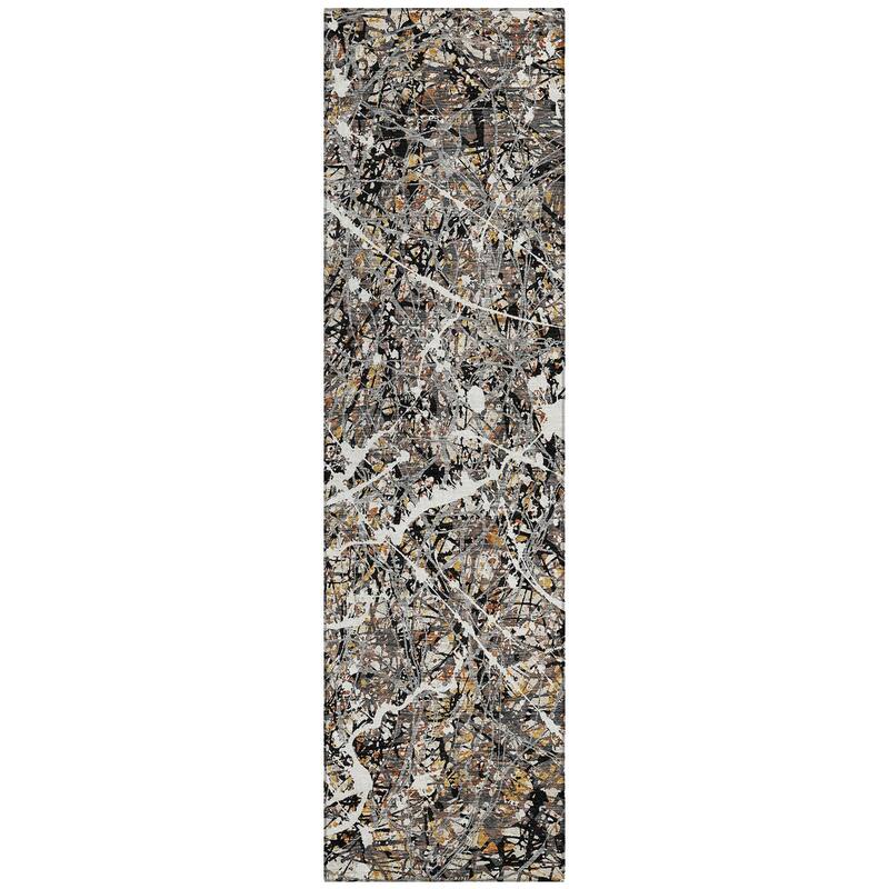 Machine Washable Indoor/ Outdoor Modern Splatter Chantille Rug