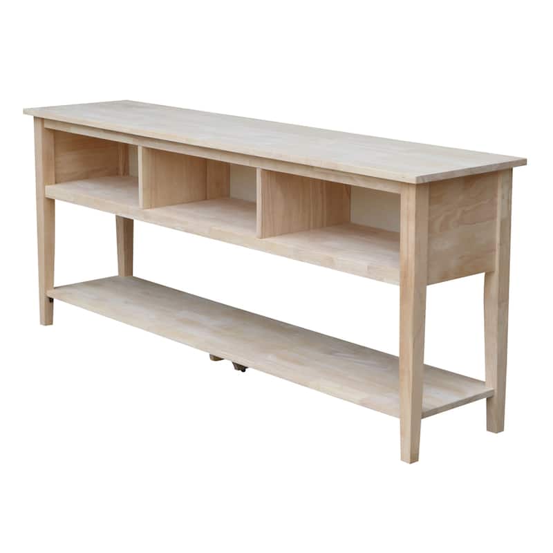 Solid Parawood Entertainment Stand - 72"W x 17"D x 30"W