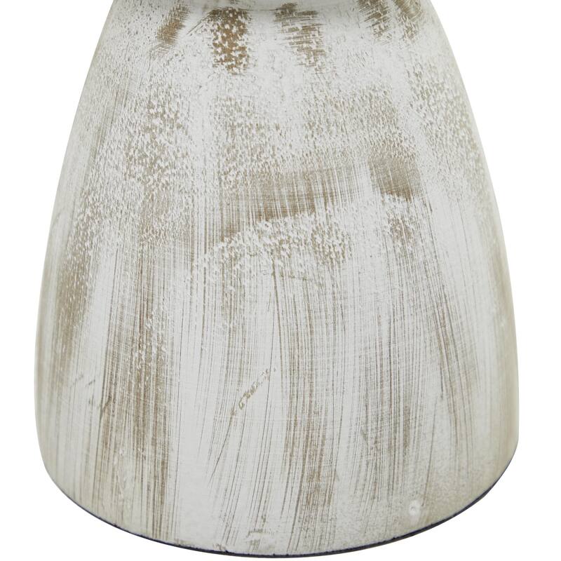 Black Wood Short Wide Distressed Decorative Candle Holder (Set of 3)