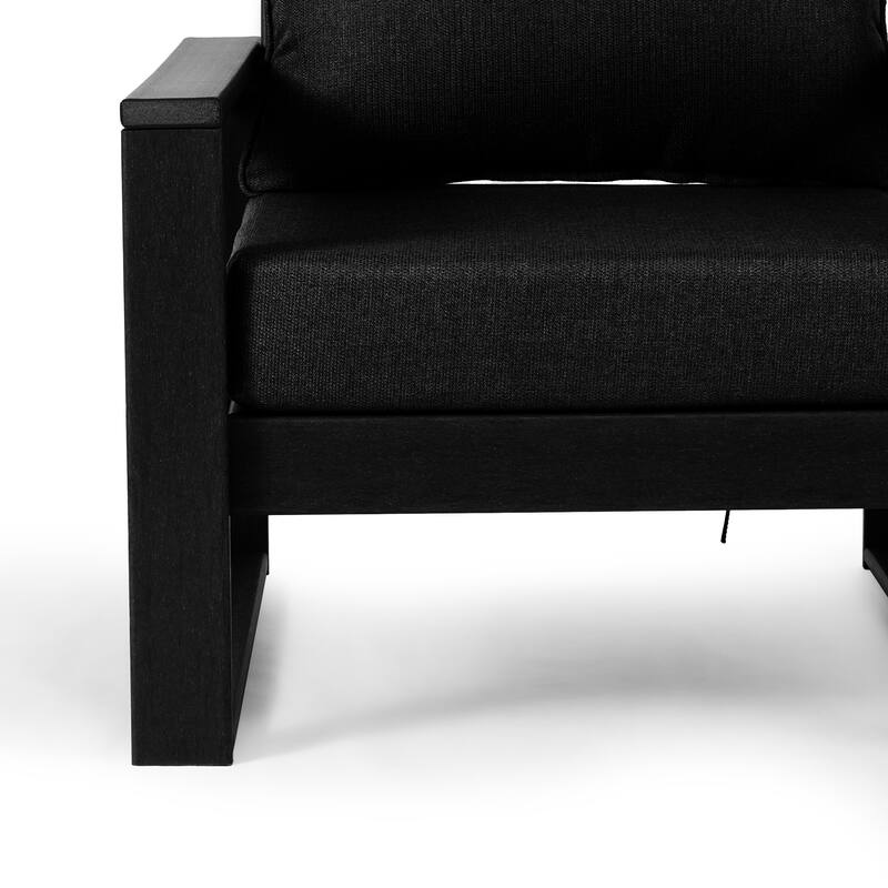 Polytrends Endless Patio Deep Seating Club Chair with Black Frame