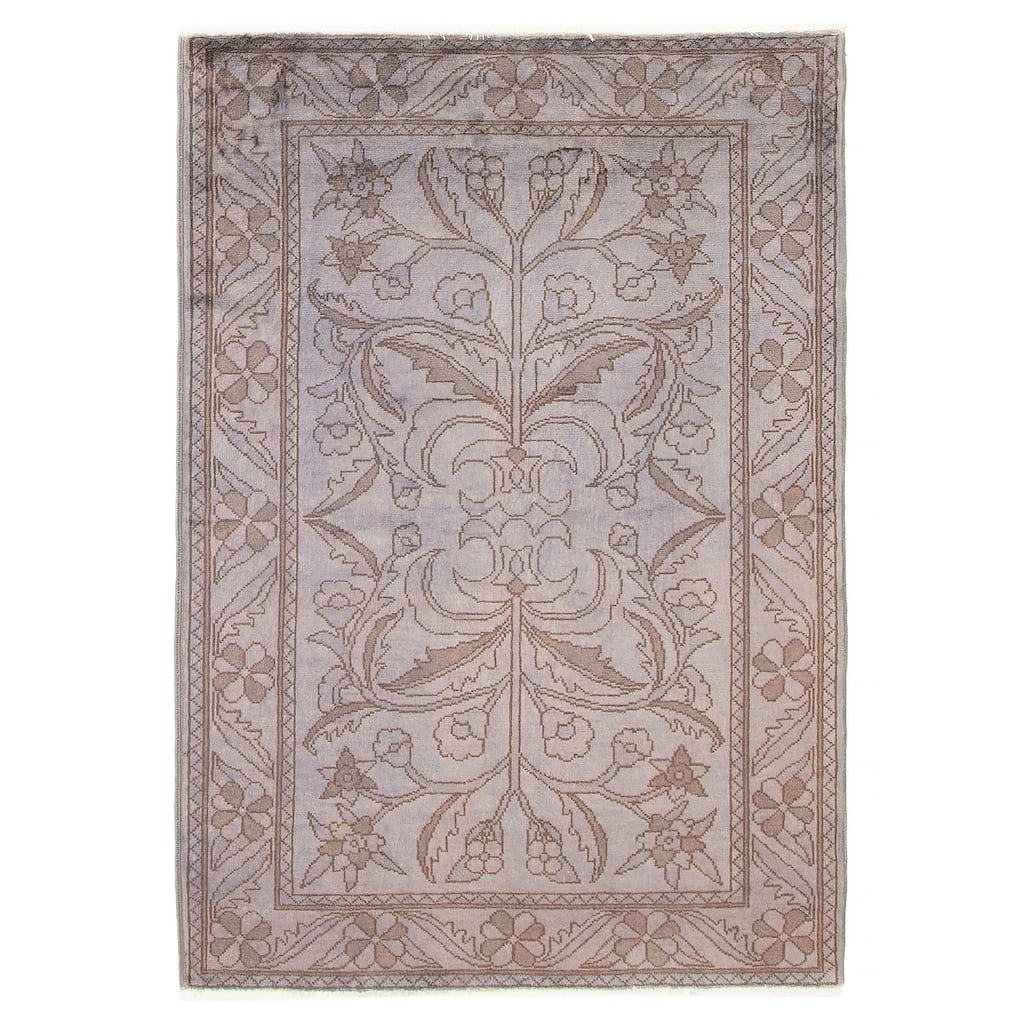 ECARPETGALLERY Hand-knotted Vibrance Grey Wool Rug - 3'6 x 5'0