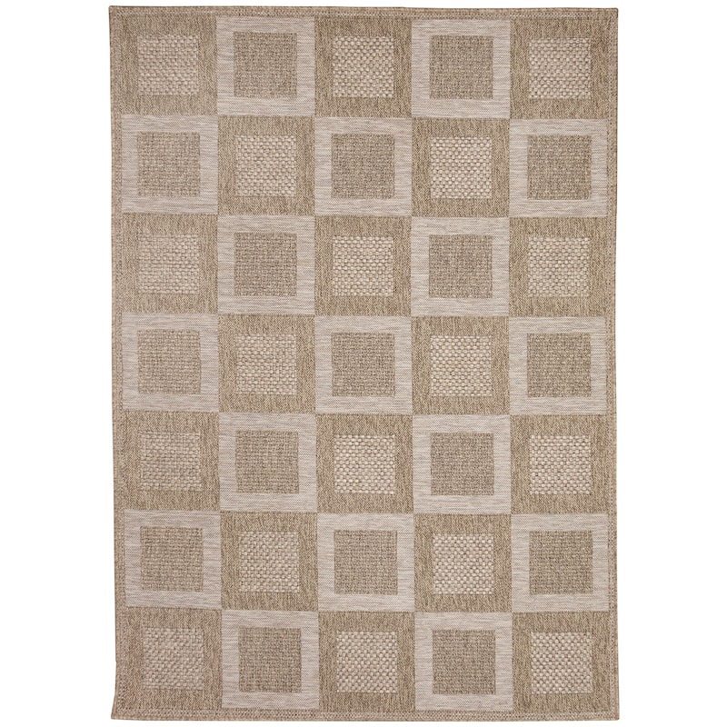 Liora Manne Orly Squares Indoor/Outdoor Rug - 3'3" x 4'11" - Beige/Natural