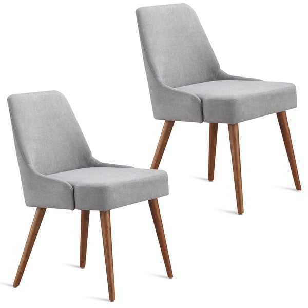 Shop Gymax Set Of 2 Dining Chairs Modern Upholstered Tufted Wood Legs Living Room Furniture As Pic Overstock 28108045