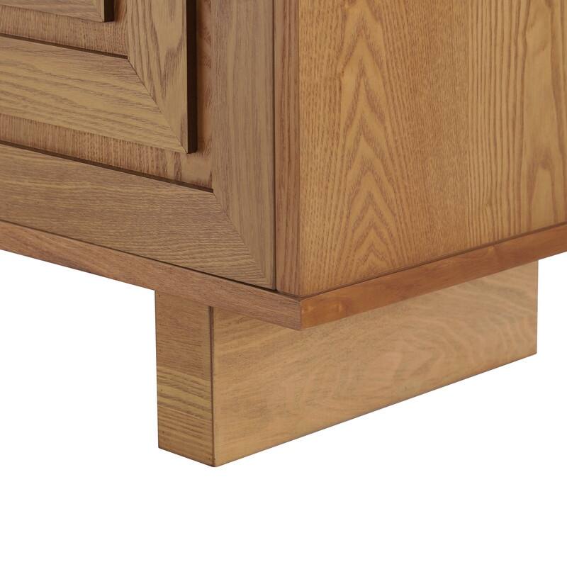 Modern 59" Sideboard Storage Cabinet with 4-Door and Metal Handles for Home Organization