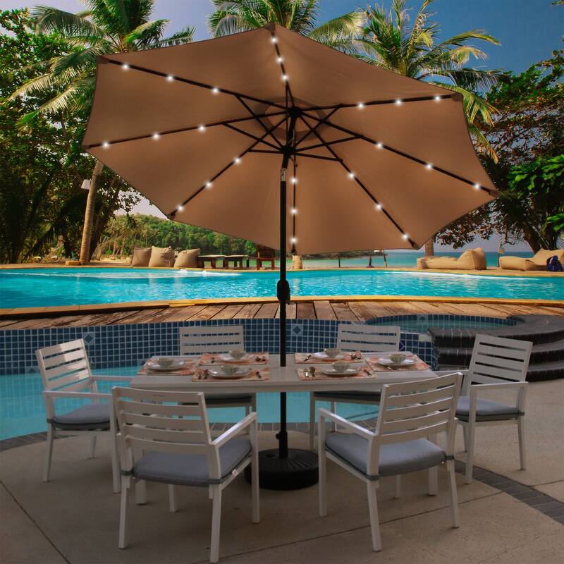 Maypex 9-foot Solar Led Lighted Patio Umbrella