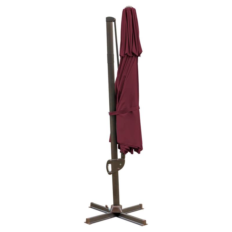 11.5-foot Outdoor Round Cantilever Umbrella Patio Offset Umbrella with No Base