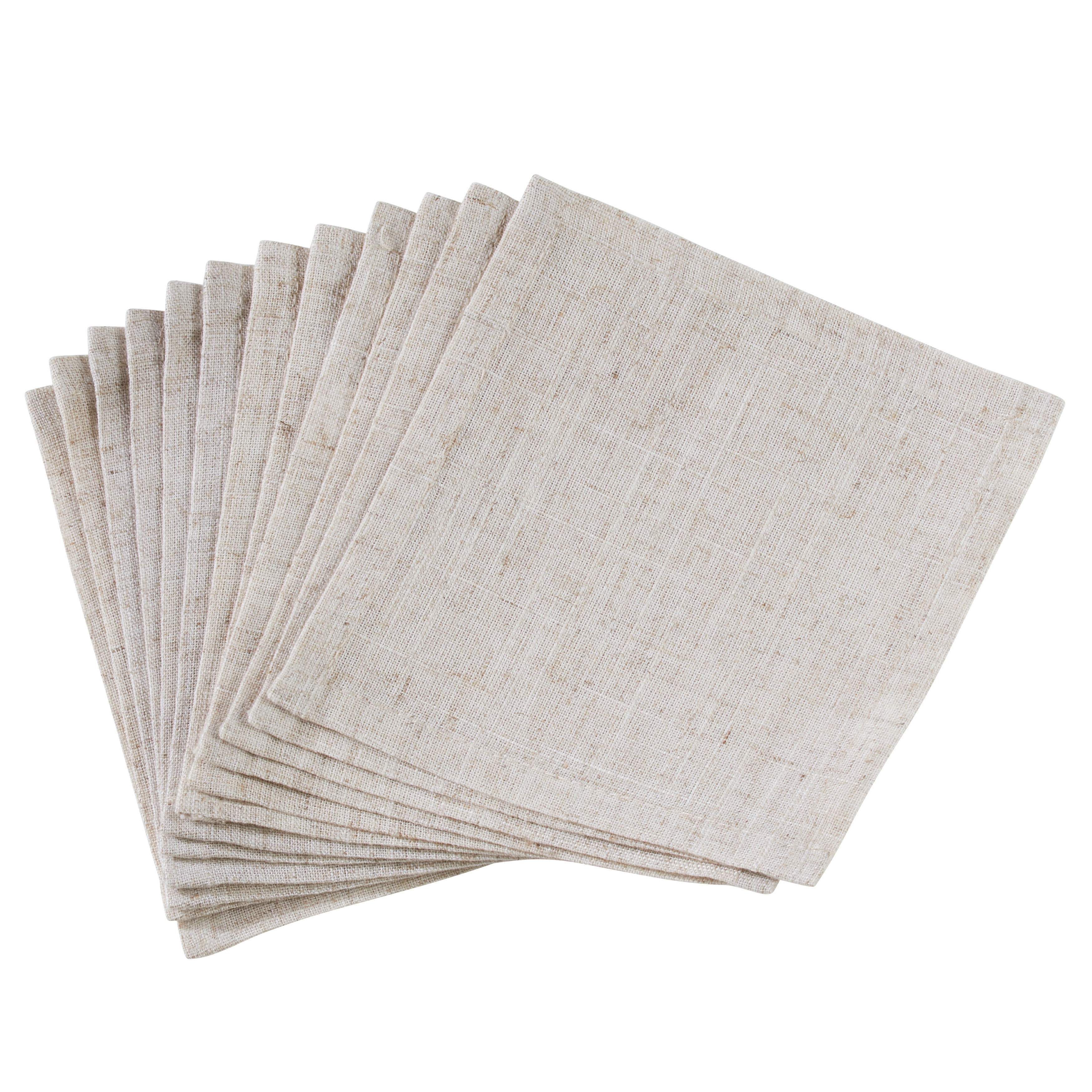 White Cloth Napkins Set of 12, White Cocktail Napkins, Cloth