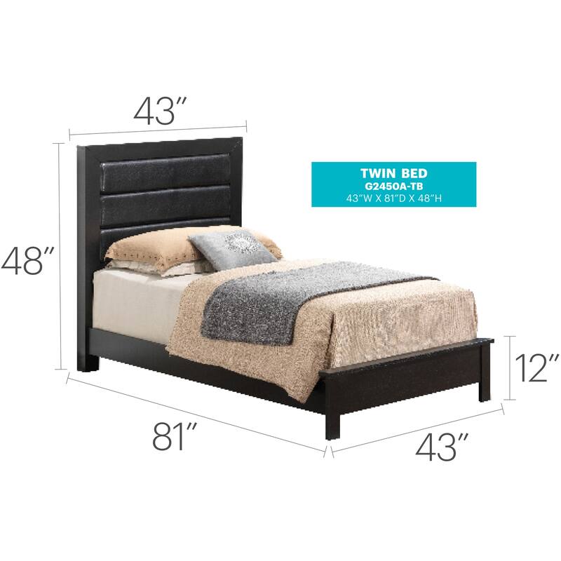 Black Twin Bed with Transitional Style, Sleek Finish and Sturdy Frame for Guest Rooms, Kids' Rooms or Compact Bedrooms