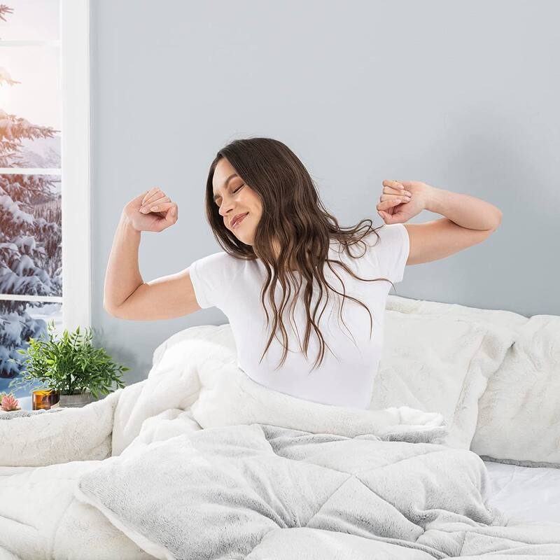 Whiteout Chunky Bunny - Coma Inducer® Comforter Set - USA Lightweight Filled - Frosted Chocolate