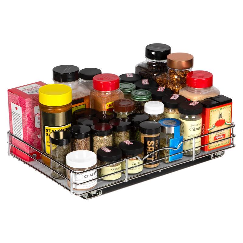 Hold N' Storage - Pull Out Cabinet Organizer for Spices, Cans - Heavy Duty with Lifetime Limited Warranty