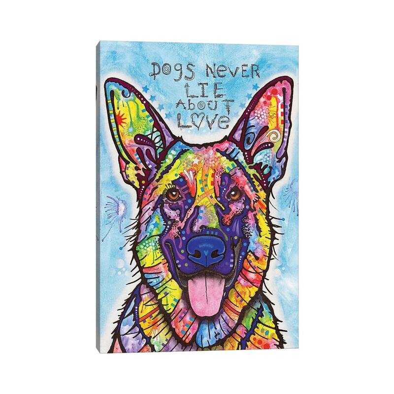 iCanvas "Dogs Never Lie About Love" by Dean Russo Canvas Print