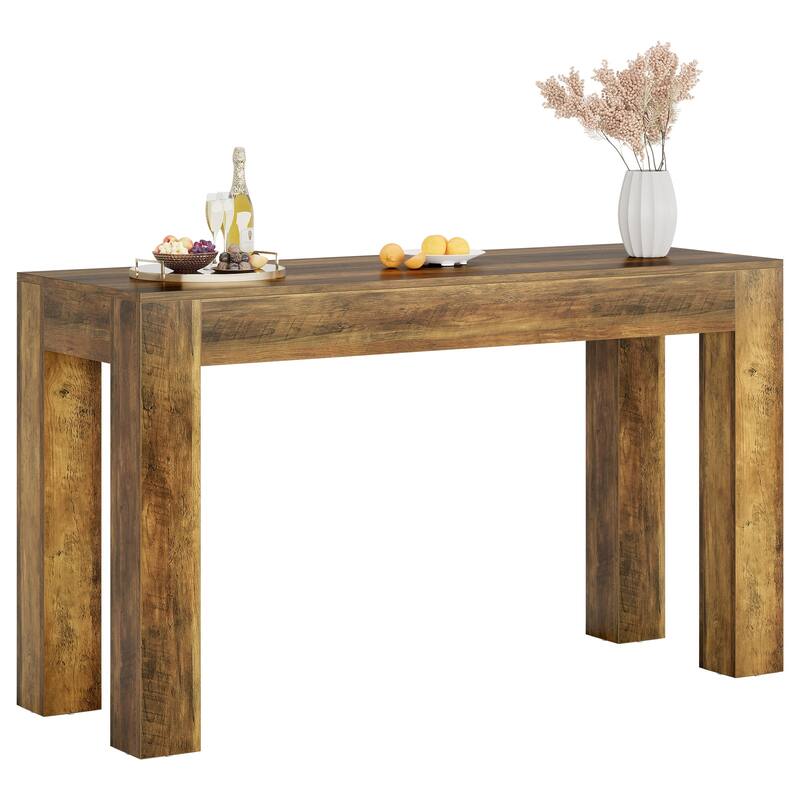 63" Rectangular Dining Table, Wooden Kitchen Table for Family Meals, Apartment & Small Spaces