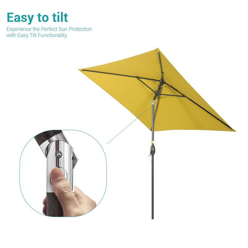 BONOSUKI 6.5x6.5Ft Patio Market Umbrella Weather-Resistant Frame