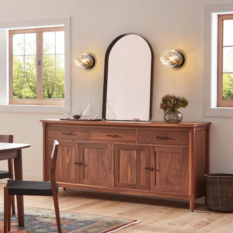 1-Light Modern Glass Wall Sconce - Clear Glass Shade Wall Light for Living Room, Bedroom, and Hallway