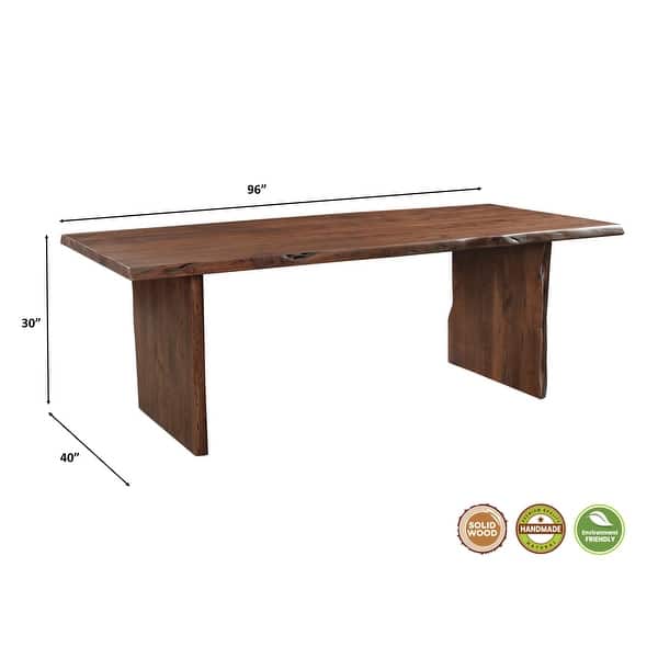 dimension image slide 1 of 8, Cedar Live Edge Solid Wood Dining Table