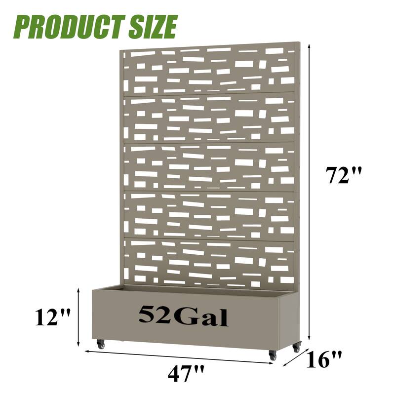 Raised Garden Bed Planter with Trellis Movable Planter Box with Lockable Wheels