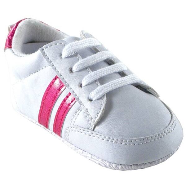 slide 1 of 1, Luvable Friends Baby Girl Crib Shoes, Pink Sneaker 0-6 Months - Pink Sneaker
