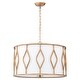 preview thumbnail 5 of 10, Rennnsan 4-Light Modern Farmhouse Antique Gold Fabric Drum Pendant Light for Dining Room - 23.62 in. W x 16.54 in. H