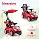 preview thumbnail 4 of 6, 3 in 1 Ride On Push Car Stroller Walking Toy with Canopy