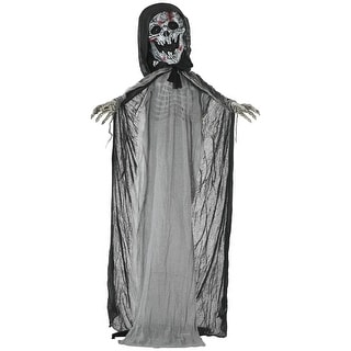 74" Life Size Outdoor Halloween Decorations Animatronic Skeleton Witch with Sound and Motion Activated