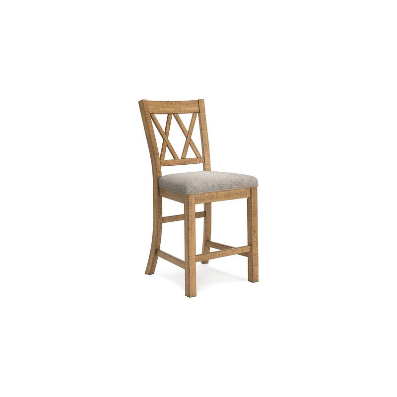 Signature Design by Ashley Havonplane Gray/Brown Counter Height Dining Table and 2 Bar stools and Bench