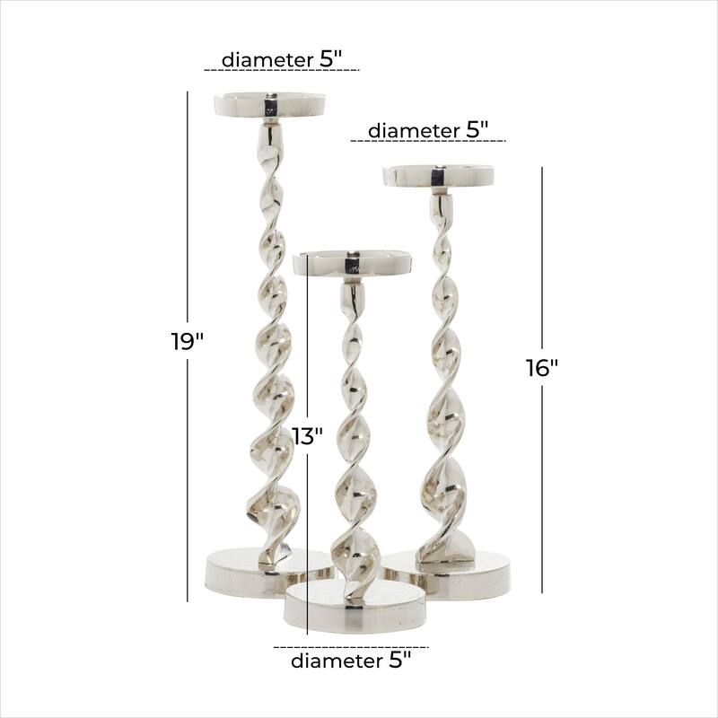 Gold or Silver Coastal Candle Holder (Set of 3) - S/3 S/3 19", 17", 14"H