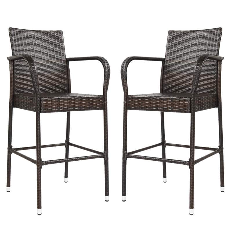 Brown Gradient Outdoor Bar Chair (Set of 2)