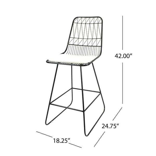 dimension image slide 0 of 4, Niez Outdoor Wire Counter Stools (Set of 4) by Christopher Knight Home - N/A