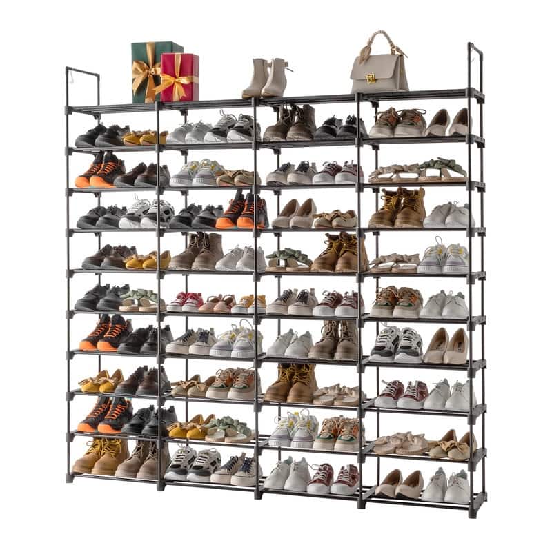 10-Tier Shoe Rack-Tiered Storage for Sneakers, Heels, Flats, Accessories, and More-Space Saving Organization