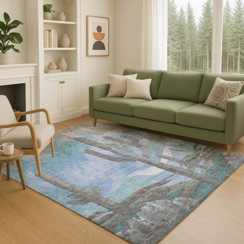 Machine Washable Indoor/ Outdoor Desert Inspiration Chantille Rug