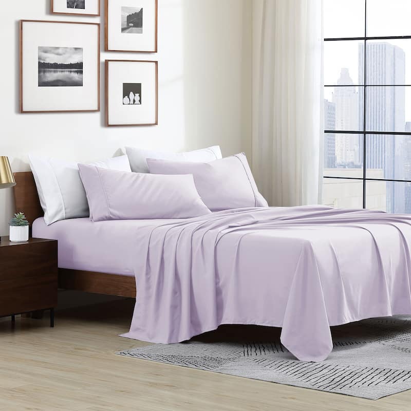 Swift Home Double Brushed Ultra Soft Microfiber Sheets 4-Piece Sheet Set Bedding Set - Assorted Colors - Lavender - King