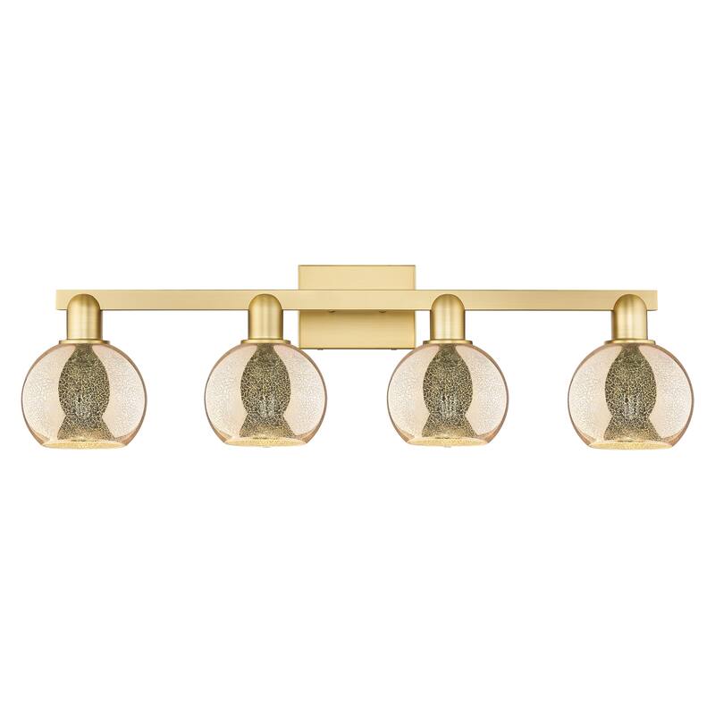 Innovations Lighting Endless Possibilities Arcadia - Athens - 4 Light 33" Bath Vanity Light - Mercury/Satin Gold