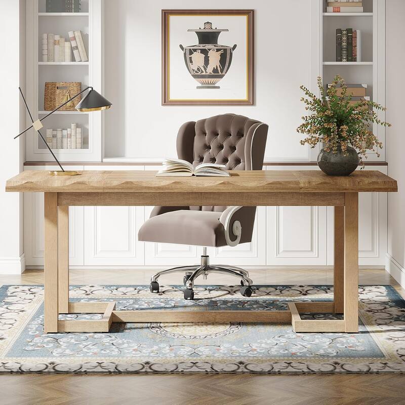 63" Rectangular Computer Desk, Modern Simple Writing Table Executive Desk for Home Office, Work & Study