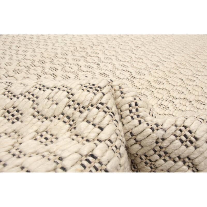 ECARPETGALLERY Braid weave Sienna Cream Wool Rug - 5'3 x 7'8