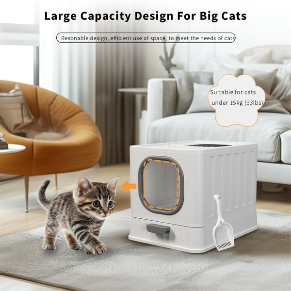 automatic cat litter box for large cats XXXL Stainless Steel Cat Litter Box for Large Cats & Odor Control