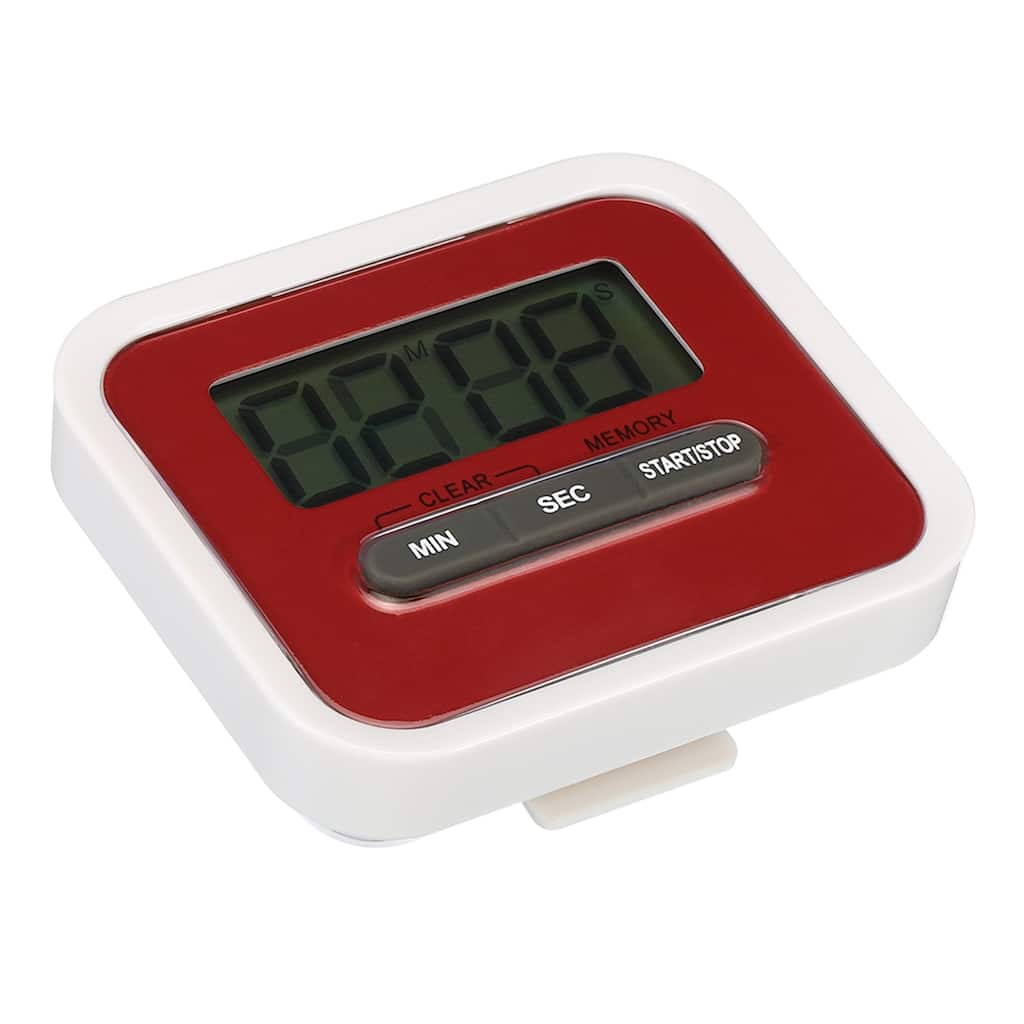 Digital Timer, Small Count Down/ UP Clock with Magnetic, Big LCD Display Red