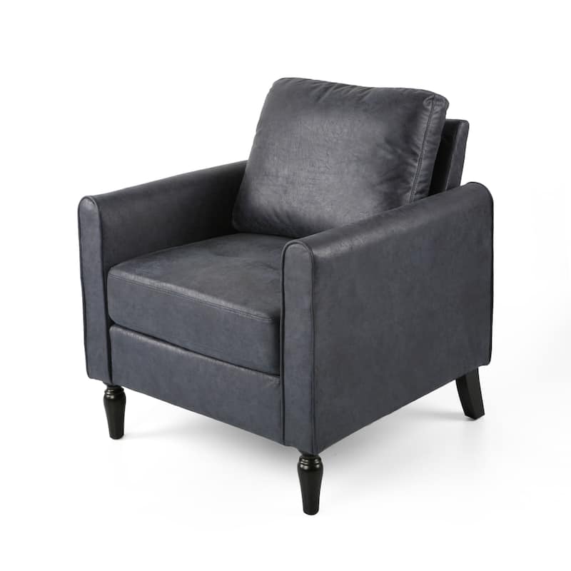 Modern 31" Microfiber Club Chair with Tapered Legs and Thick Seat Cushions