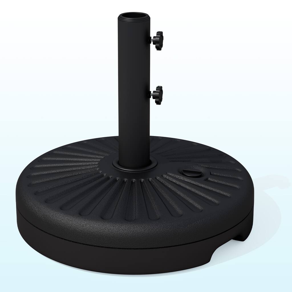 22L Outdoor Umbrella Base with Groove Handle - Fillable with Water or Sand for Stable Support