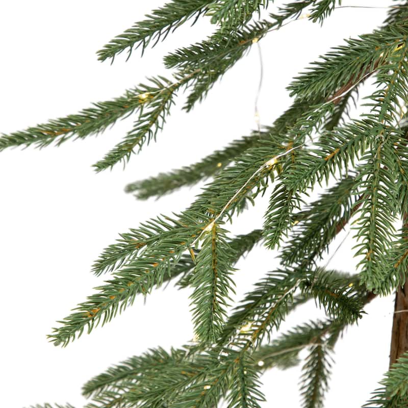 Pre-Lit Medium Alpine Artificial Christmas Tree - 4' - Clear LED Lights - 4 Foot