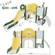 preview thumbnail 24 of 25, Kids Slide Playset Structure 9 in 1, Freestanding Spaceship Set with Slide, Arch Tunnel, Ring Toss, Drawing Whiteboardl