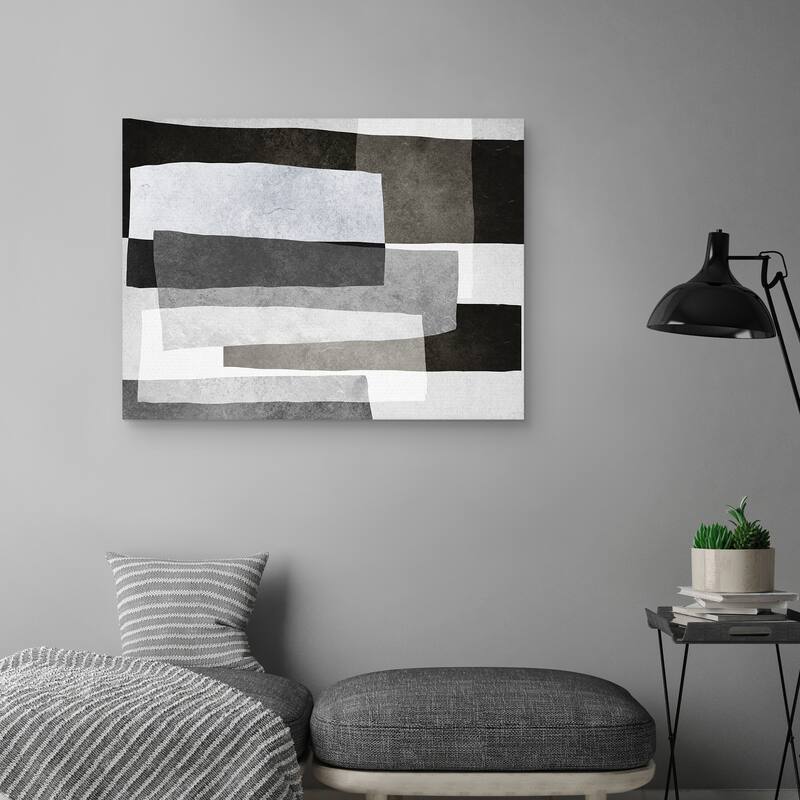 Shades of Grey Horizontal by Belle Maison Canvas Art Print