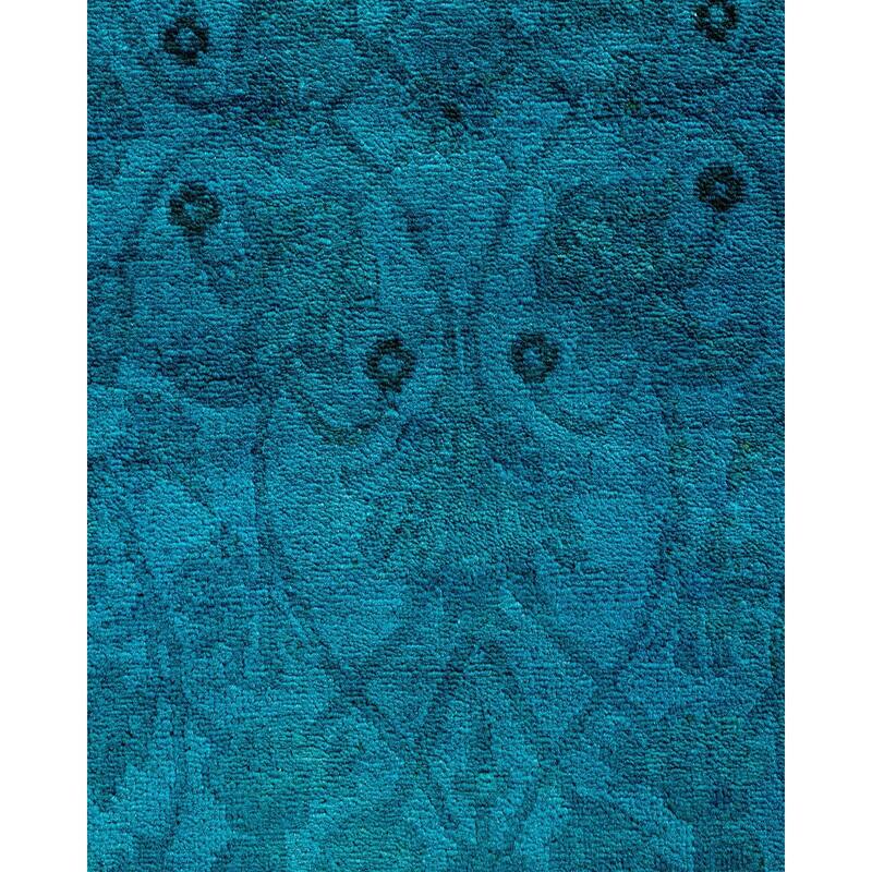 Contemporary Overdyed Wool Hand Knotted Runner - 2' 5" x 14' 3"