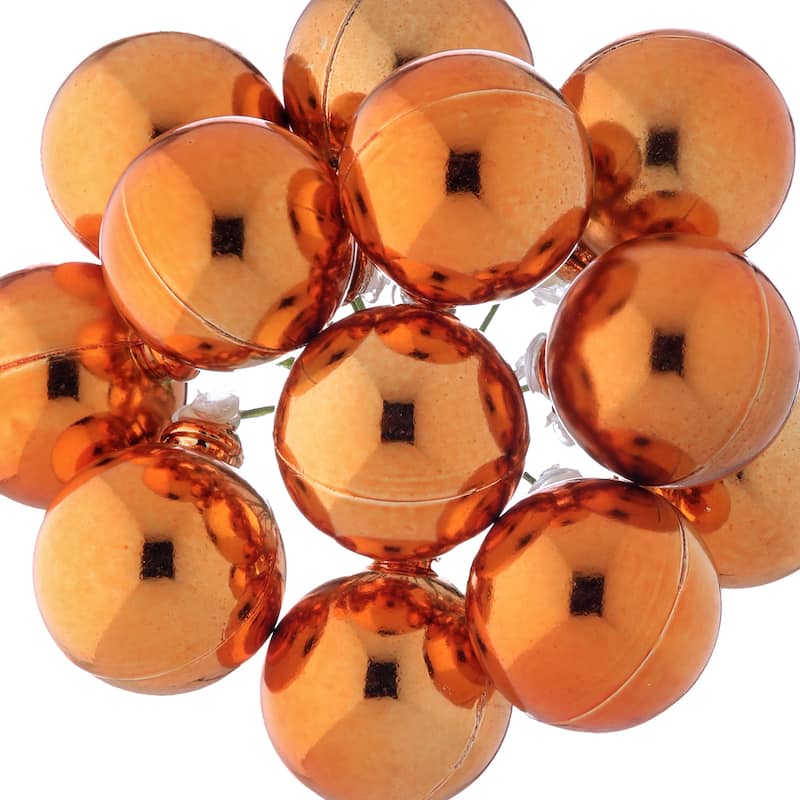 30mm Shatterproof Plastic 12 Bunch Shiney Stemball Set of 4